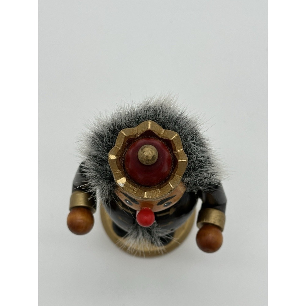 Wooden King Nutcracker Figurine w/ Faux Fur Hair, Christmas Decor, 5 in - Picture 8 of 9
